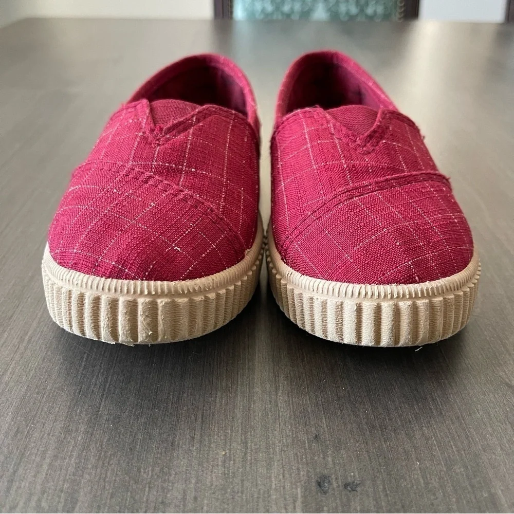 Dulce Lucy girls plaid red canvas slip on espadrilles shoes size 33 or 2